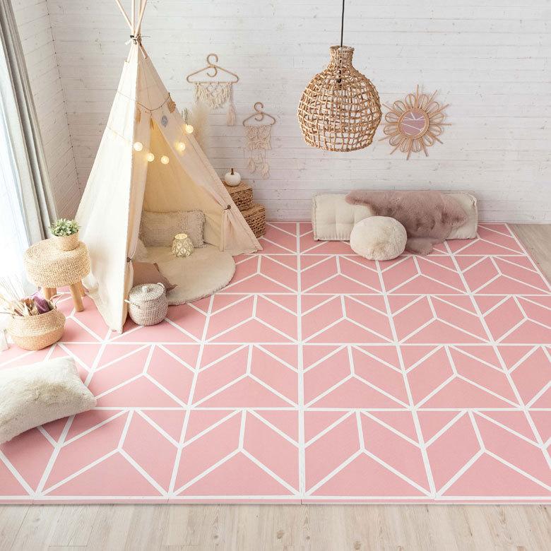 ジョイントマット プレイマット 約W60cm フロアマット ベビー 赤ちゃん モーヴピンク 厚手 大判 正方形 防音 北欧 84083-mp | ELEMENTS（インテリア） | 08