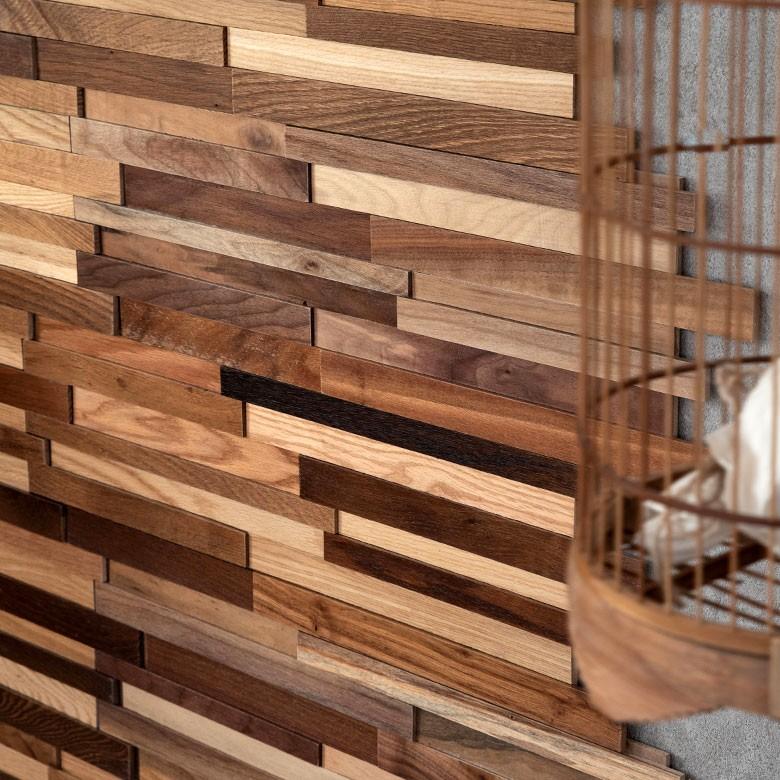 ウォールパネル 天然木 サーモオーク ウッドタイル 壁用 ジョイント式 ウッド 木製 ウッドウォールパネル 壁面DIY 内装 木材 パネルタイル 84090 | ELEMENTS（インテリア） | 04