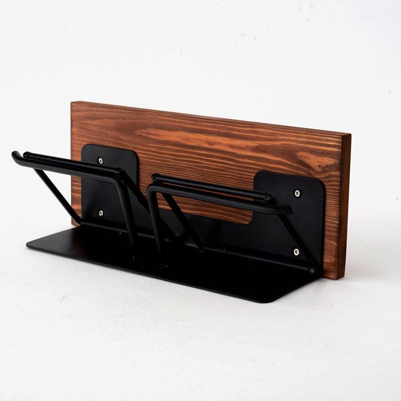 トイレットペーパーホルダー 2連 天板付き 棚付き アイアンハンガー トイレ小物 おしゃれ ペーパーホルダー 天然木 木製 84093 | ELEMENTS（インテリア） | 15