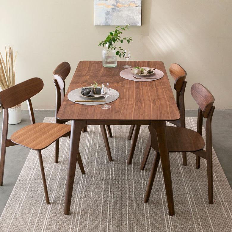 ダイニングテーブル リビングテーブル 4人掛け 135cm幅 W135×D80×H75 木製 オーク ナチュラル 天然木 ウッド 北欧 8409 | ELEMENTS（インテリア） | 05