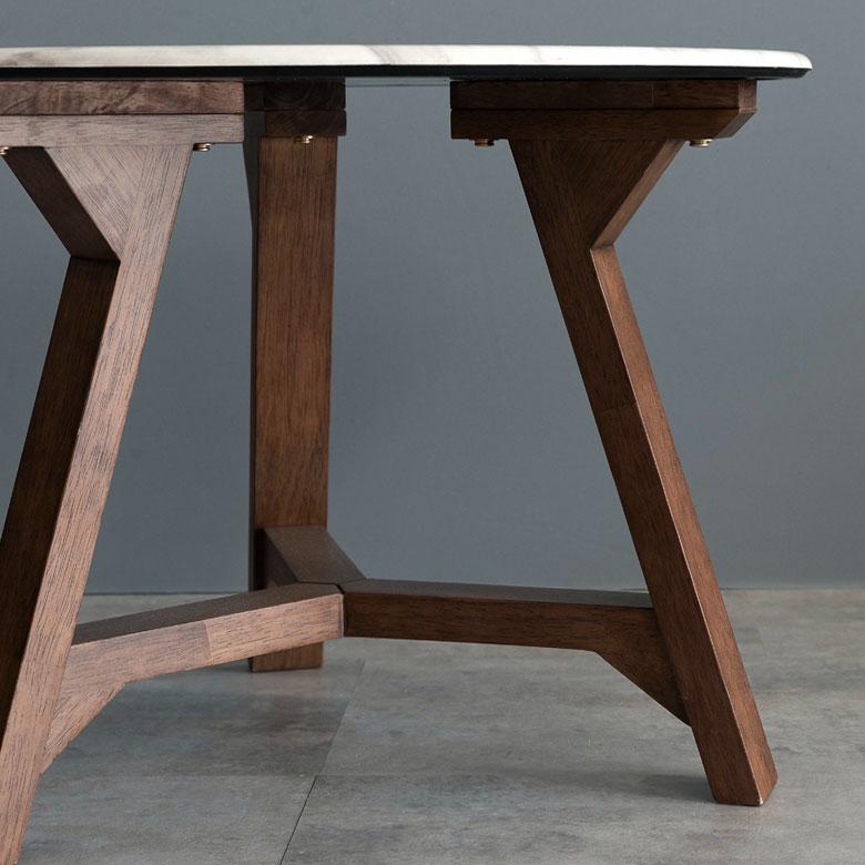 ローテーブル マーブル テーブル 天然木 センターテーブル 大理石柄 ラウンド 円形 カフェテーブル サイドテーブル BOHO コースタル シンプル 北欧 84100 | ELEMENTS（インテリア） | 11