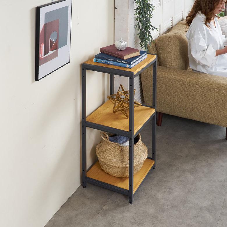 オープン ラック スリム 幅38cm 3段 無垢 木製 ウッド Hus ヒュース 収納 棚 本 サイド ラック テーブル パイン材 天然木 家具 おしゃれ 北欧 西海岸 84107 | ELEMENTS（インテリア） | 05