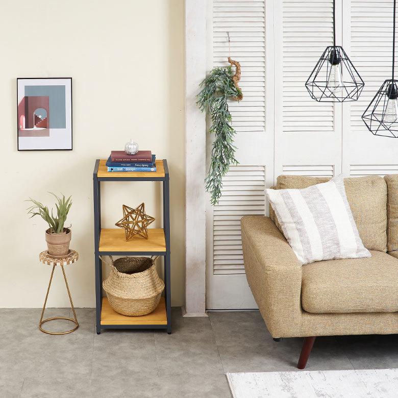 オープン ラック スリム 幅38cm 3段 無垢 木製 ウッド Hus ヒュース 収納 棚 本 サイド ラック テーブル パイン材 天然木 家具 おしゃれ 北欧 西海岸 84107 | ELEMENTS（インテリア） | 07