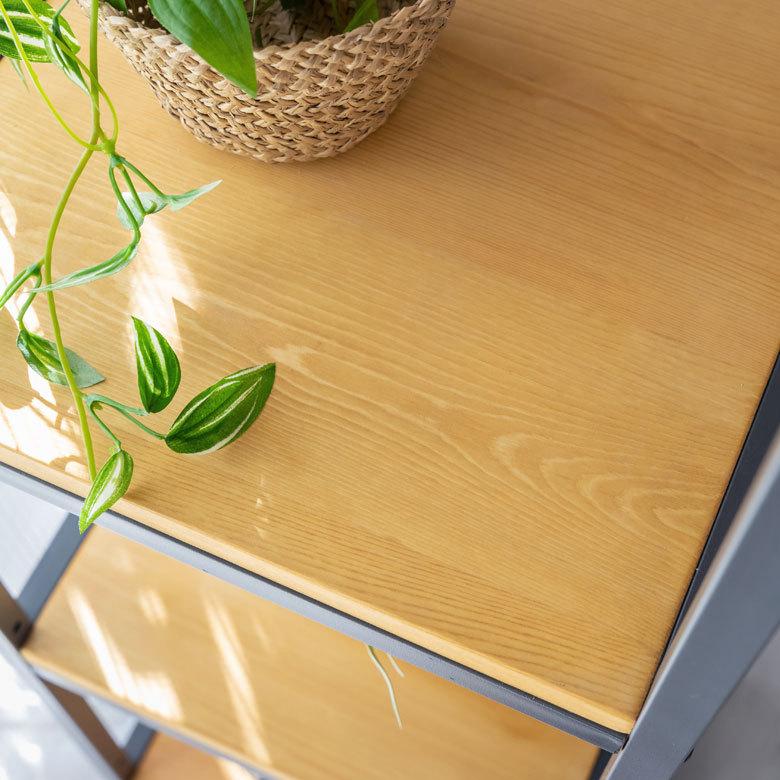 SALE アイアン シェルフ オープンシェルフ 棚 ウッド 木 植物 ナチュラル ELEMENTS（インテリア） オープン ラック スリム 幅38cm 5段