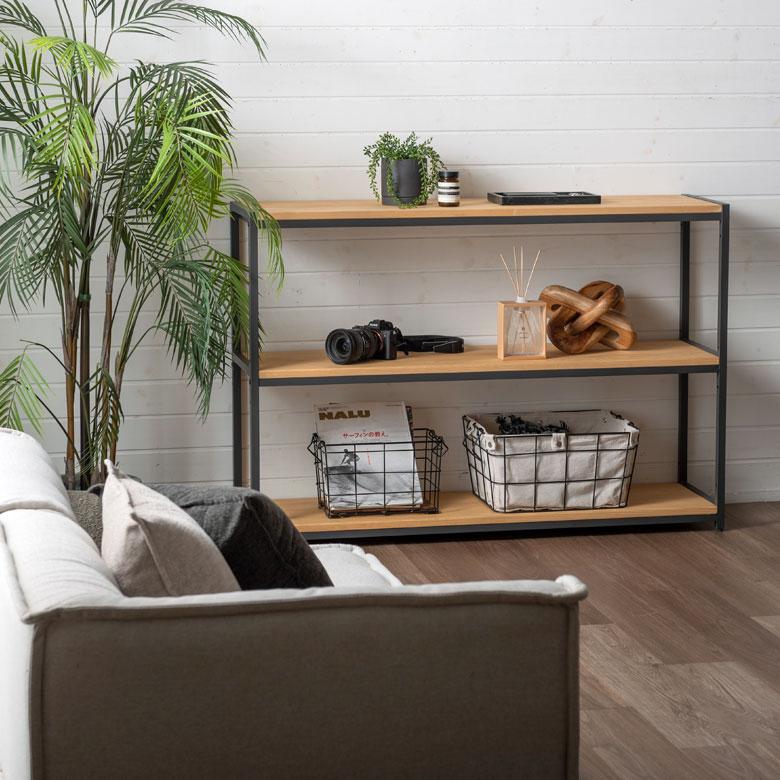 棚 ラック 3段 収納 木製 スチール オープンラック シェルフ 収納棚 おしゃれ 大容量 大型 推し活 オフィス 幅120 奥行33 高さ80 HUS ヒュース 西海岸 84114 | ELEMENTS（インテリア） | 14