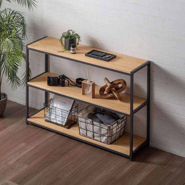 棚 ラック 3段 収納 木製 スチール オープンラック シェルフ 収納棚 おしゃれ 大容量 大型 推し活 オフィス 幅120 奥行33 高さ80 HUS ヒュース 西海岸 84114 | ELEMENTS（インテリア） | 06