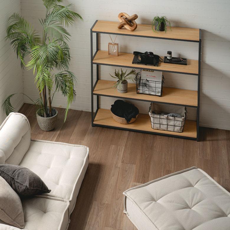 棚 ラック 4段 収納 木製 スチール オープンラック シェルフ 収納棚 おしゃれ 大容量 大型 推し活 オフィス 幅120 奥行33 高さ120 HUS ヒュース 西海岸 84115 | ELEMENTS（インテリア） | 14