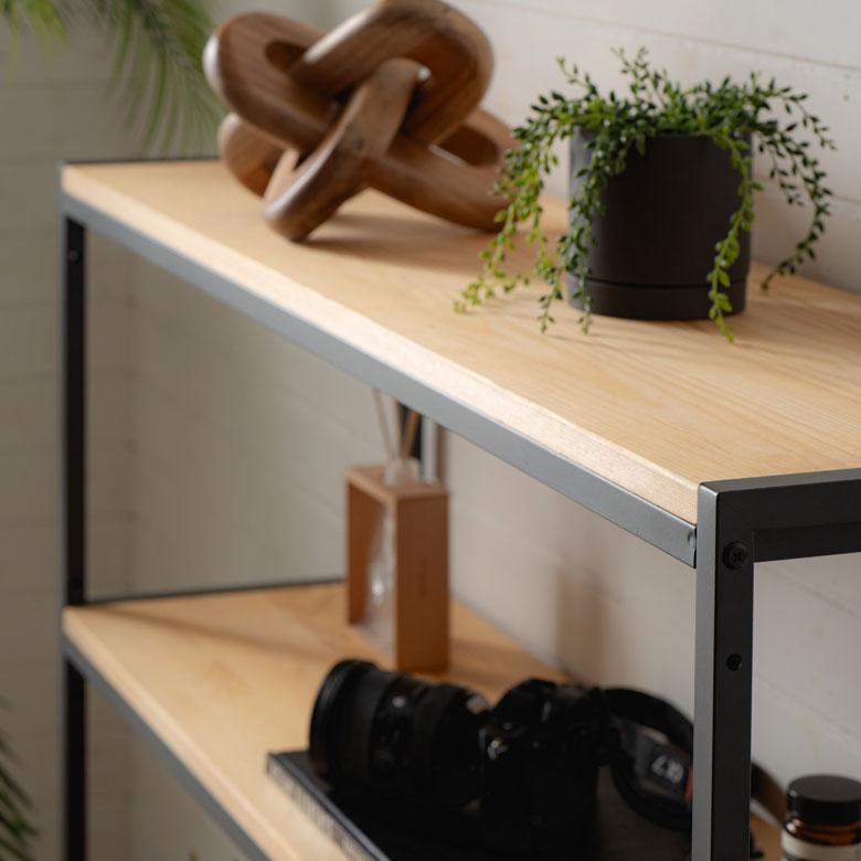 棚 ラック 4段 収納 木製 スチール オープンラック シェルフ 収納棚 おしゃれ 大容量 大型 推し活 オフィス 幅120 奥行33 高さ120 HUS ヒュース 西海岸 84115 | ELEMENTS（インテリア） | 18