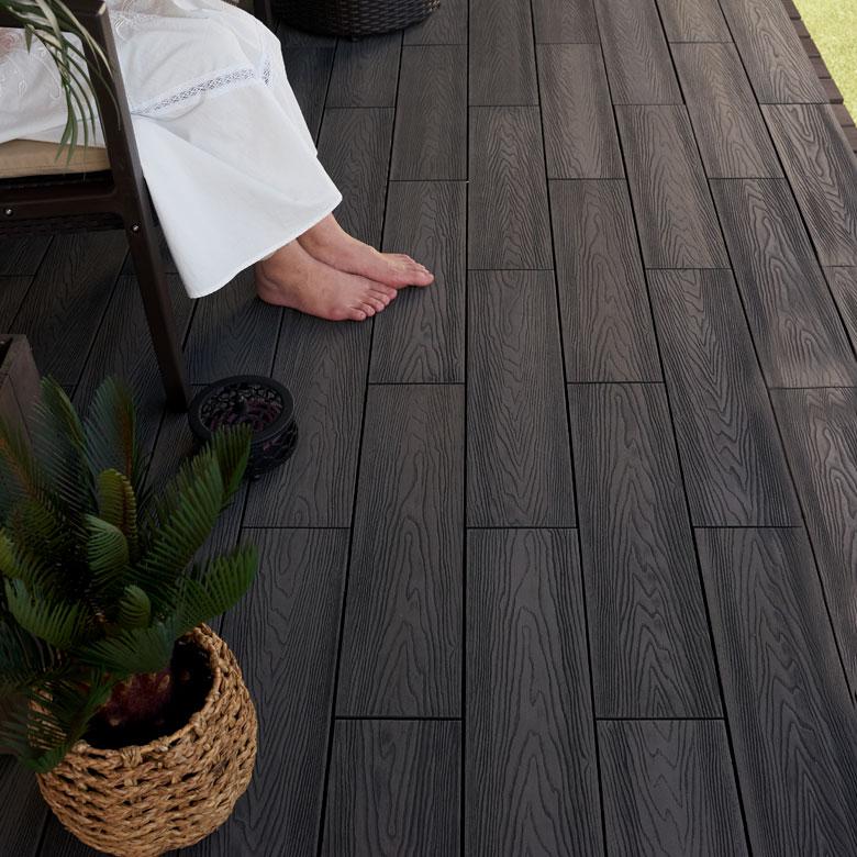 ウッド デッキ タイル 人工木 樹脂 ロング ワイド 4枚セット パネル ウッド ジョイント 床 フロア ベランダ ガーデン 庭 DIY おしゃれ 北欧 西海岸風 84291- | ブランド登録なし | 04