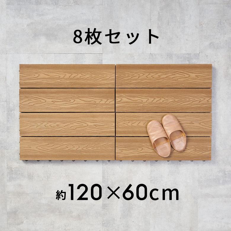 ウッド デッキ タイル 人工木 樹脂 ロング ワイド 8枚セット パネル ウッド ジョイント 床 フロア ベランダ ガーデン 庭 DIY おしゃれ 北欧 西海岸風 84291 | ブランド登録なし | 07