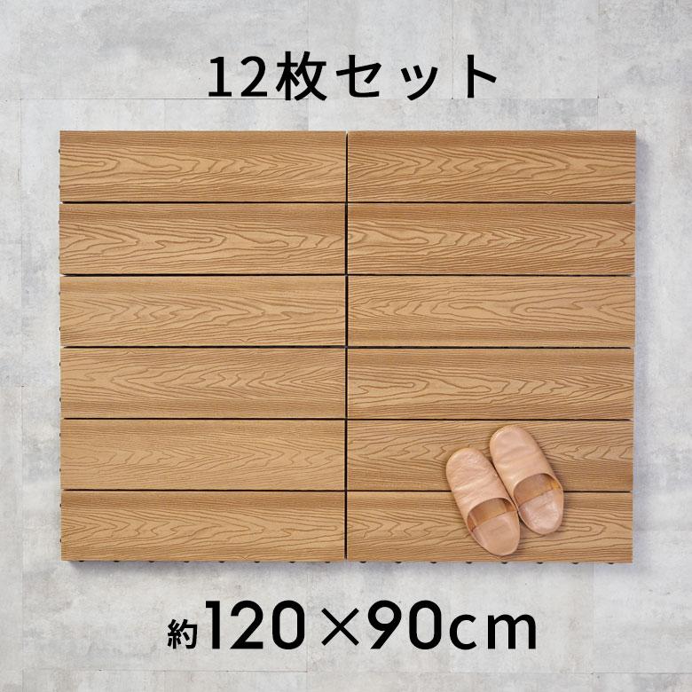 ウッド デッキ タイル 人工木 樹脂 ロング ワイド 12枚セット パネル ウッド ジョイント 床 フロア ベランダ ガーデン 庭 DIY おしゃれ 北欧 西海岸風 8429 | ブランド登録なし | 07