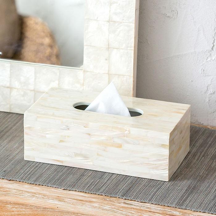 パールシェルの アジアン ティッシュケースカバー キャビティタイプ アジア工房 8430 | ブランド登録なし