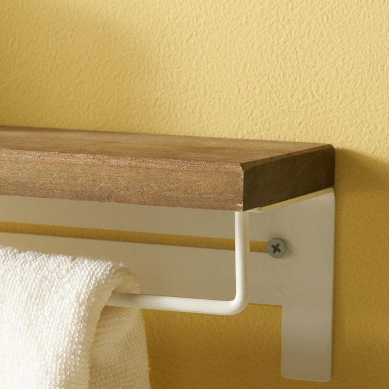 タオル ハンガー ラック ワイド 掛け 天然木 アイアン 棚付 フェイス DIY ヴィンテージ ナチュラル おしゃれ 北欧 リゾート 雑貨 インテリア 西海岸 84303 | ELEMENTS（インテリア） | 13