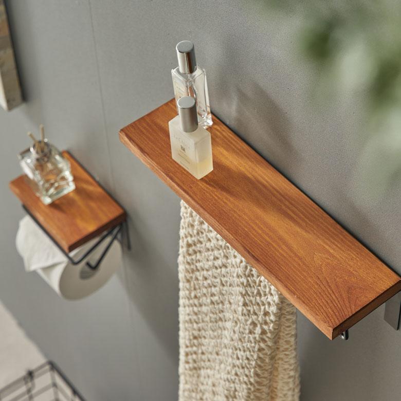 タオル ハンガー ラック ワイド 掛け 天然木 アイアン 棚付 フェイス DIY ヴィンテージ ナチュラル おしゃれ 北欧 リゾート 雑貨 インテリア 西海岸 84303 | ELEMENTS（インテリア） | 08