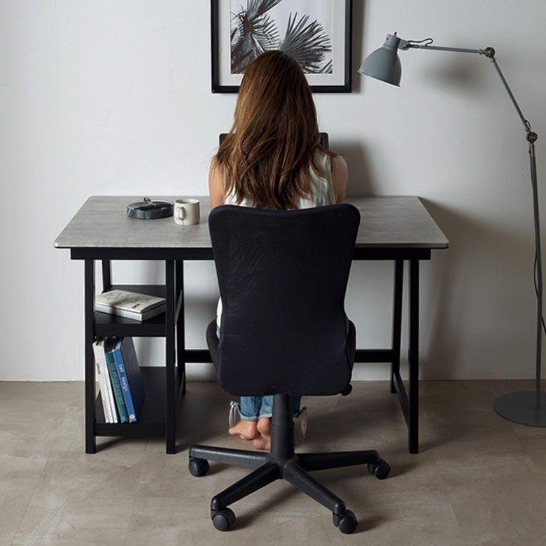 デスク 120cm ワークデスク おしゃれ ストーン調 木製 アートストーン HPL パソコンデスク 机 学習机 PCデスク 大理石調 北欧 リゾート インテリア 西海岸 84315 | ELEMENTS（インテリア） | 11