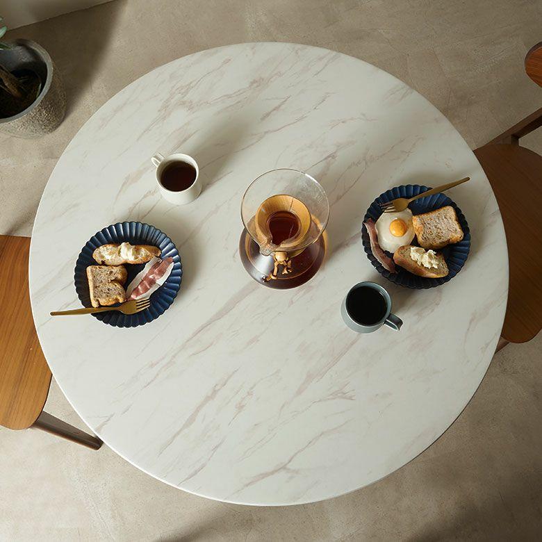 ダイニングテーブル 丸 テーブル センター ラウンドテーブル ストーン調 木製 アートストーン HPL 大理石調 おしゃれ 北欧 リゾート インテリア 西海岸 84316 | ELEMENTS（インテリア） | 11