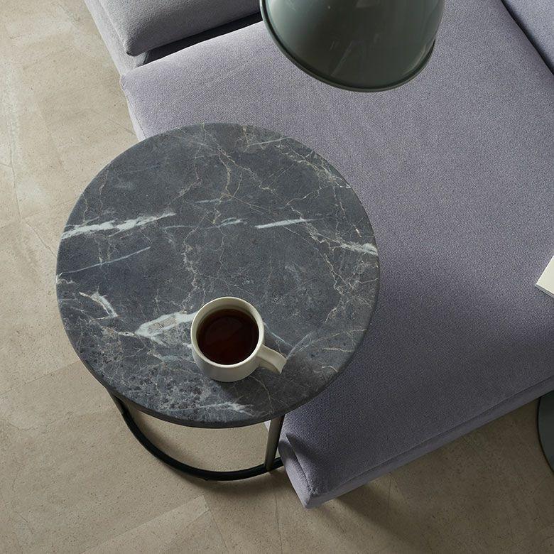 サイドテーブル 丸 差し込み テーブル ミニ ナイトテーブル ストーン調 木製 アートストーン HPL 大理石調 おしゃれ 北欧 リゾート インテリア 西海岸 84317 | ELEMENTS（インテリア） | 12