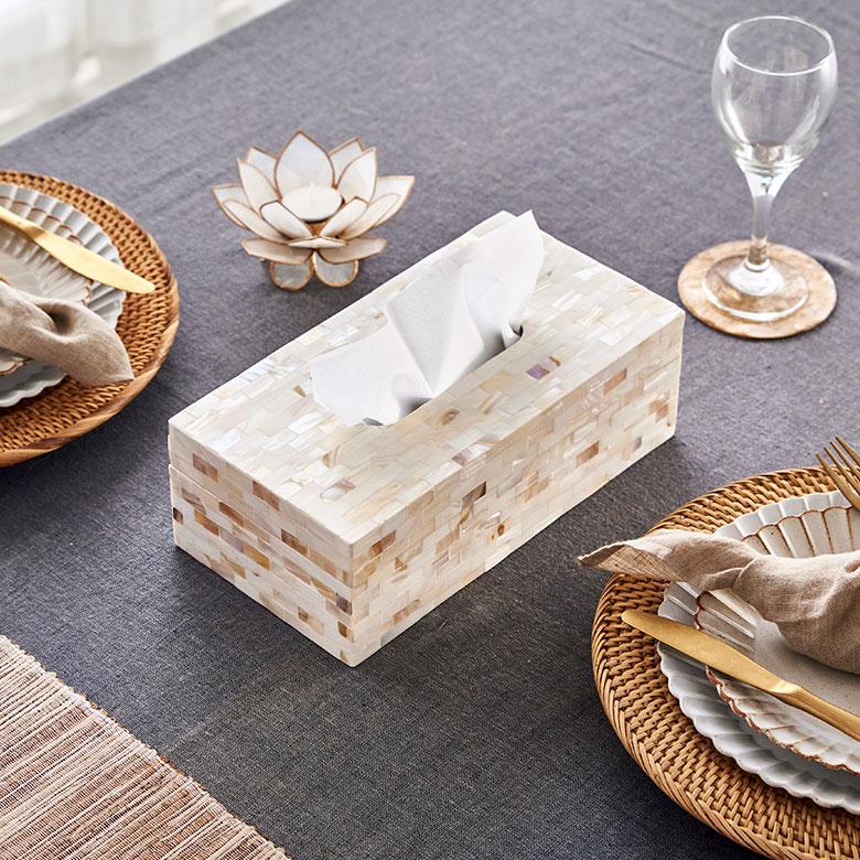 ティッシュケース パールシェルのティッシュケース アジア工房 8431 | ELEMENTS（インテリア） | 01