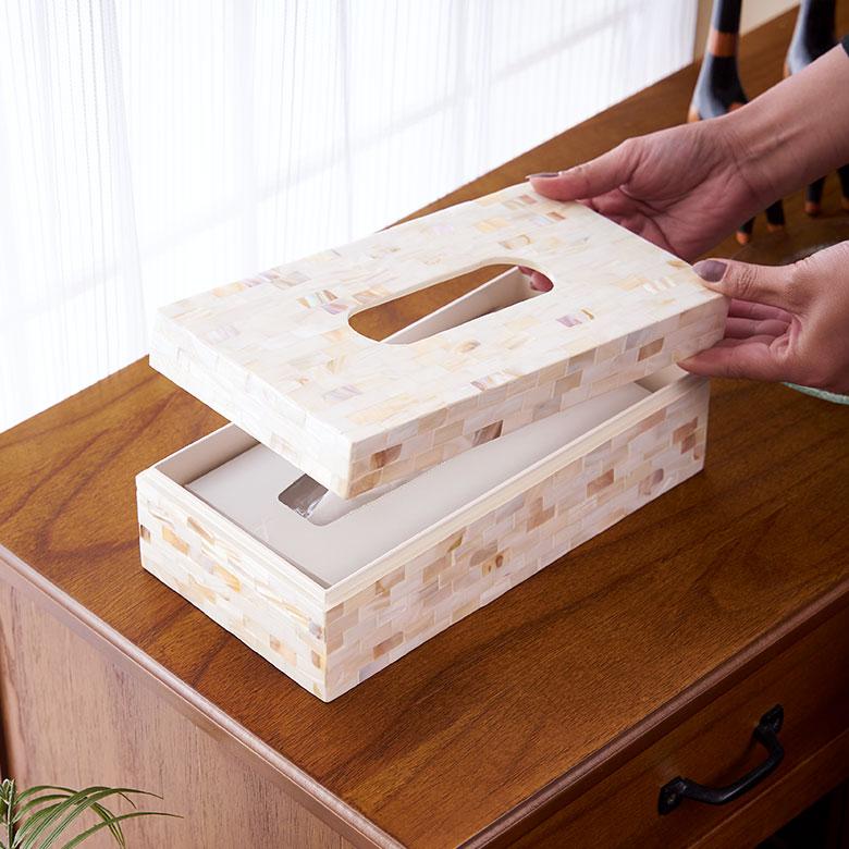 ティッシュケース パールシェルのティッシュケース アジア工房 8431 | ELEMENTS（インテリア） | 05