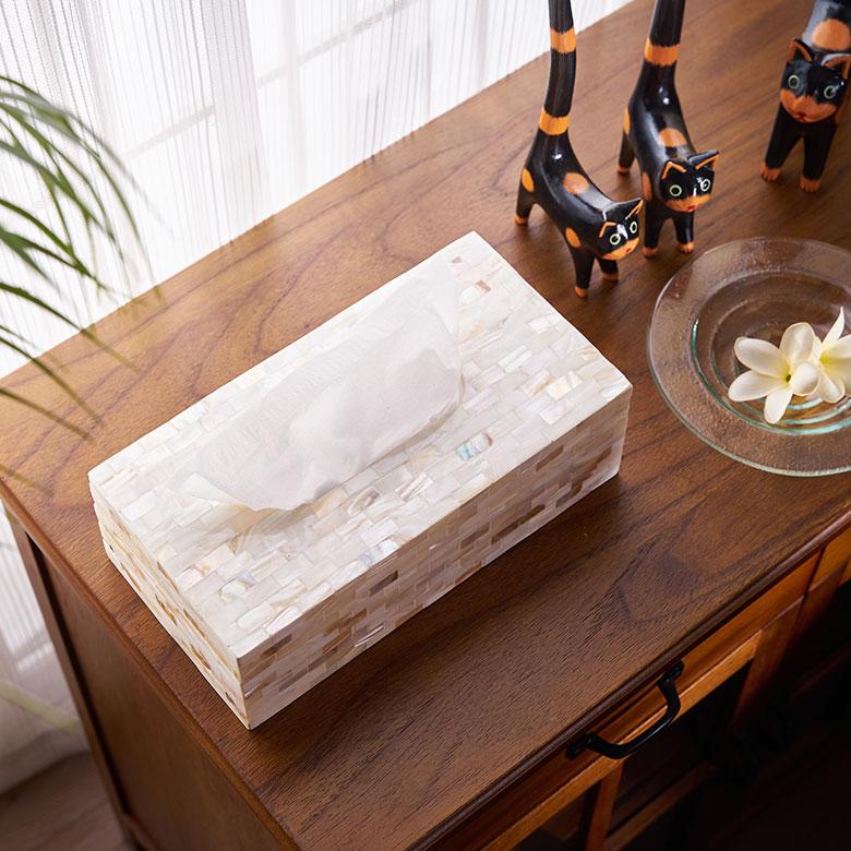 ティッシュケース パールシェルのティッシュケース アジア工房 8431 | ELEMENTS（インテリア） | 08