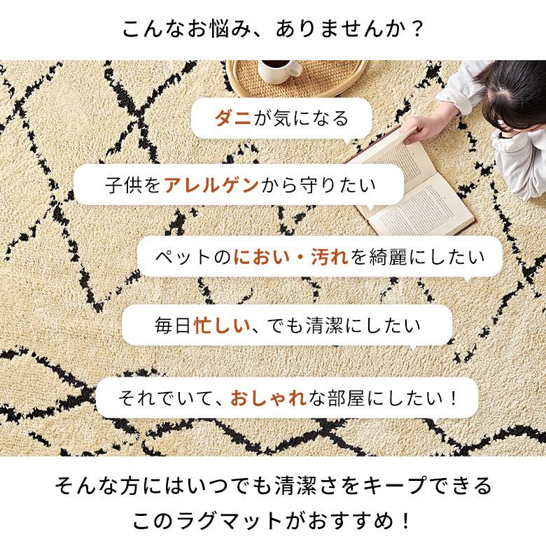 日本製 ラグ 玄関 マット 室内 約 45×70cm 国産 防ダニ 抗菌 防臭 洗える ホット カーペット 床暖房 可 春 夏 秋 冬 おしゃれ 北欧 雑貨 西海岸風 84349 | ELEMENTS（インテリア） | 04