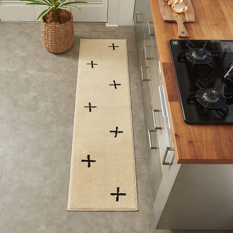 日本製 ラグ キッチン マット 約 45×180cm 国産 防ダニ 抗菌 防臭 洗える ホット カーペット 床暖房 可 春 夏 秋 冬 おしゃれ 北欧 雑貨 西海岸風 84350 | ELEMENTS（インテリア） | 13