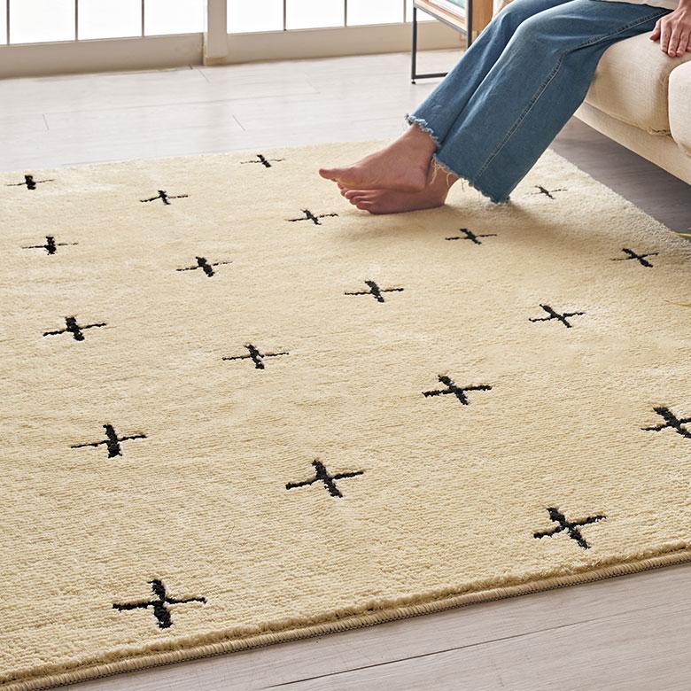 日本製 ラグ マット 約 135×185cm 国産 防ダニ 抗菌 防臭 洗える ホット カーペット 床暖房 可 春 夏 秋 冬 オールシーズン おしゃれ 北欧 雑貨 西海岸風 84351 | ELEMENTS（インテリア） | 13
