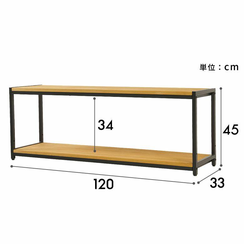 テレビ台 ローボード 120 テレビボード おしゃれ テレビ 収納 天然木 アイアン TV台 ラック TVボード オープンラック 北欧 リゾート インテリア 西海岸 84400 | ELEMENTS（インテリア） | 15