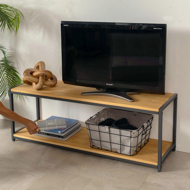 テレビ台 ローボード 120 テレビボード おしゃれ テレビ 収納 天然木 アイアン TV台 ラック TVボード オープンラック 北欧 リゾート インテリア 西海岸 84400 | ELEMENTS（インテリア） | 16