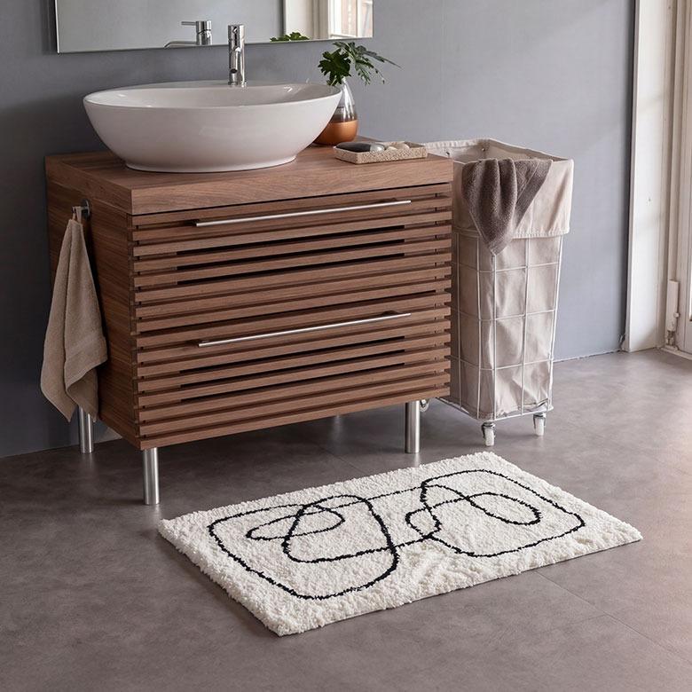 玄関マット 屋内 バスマット 洗える 速乾 洗面所マット 洗濯可 滑り止め 床暖房対応 北欧 おしゃれ 韓国 白 50 80 長方形 ペット 一人暮らし 西海岸 84413 | ELEMENTS（インテリア） | 09