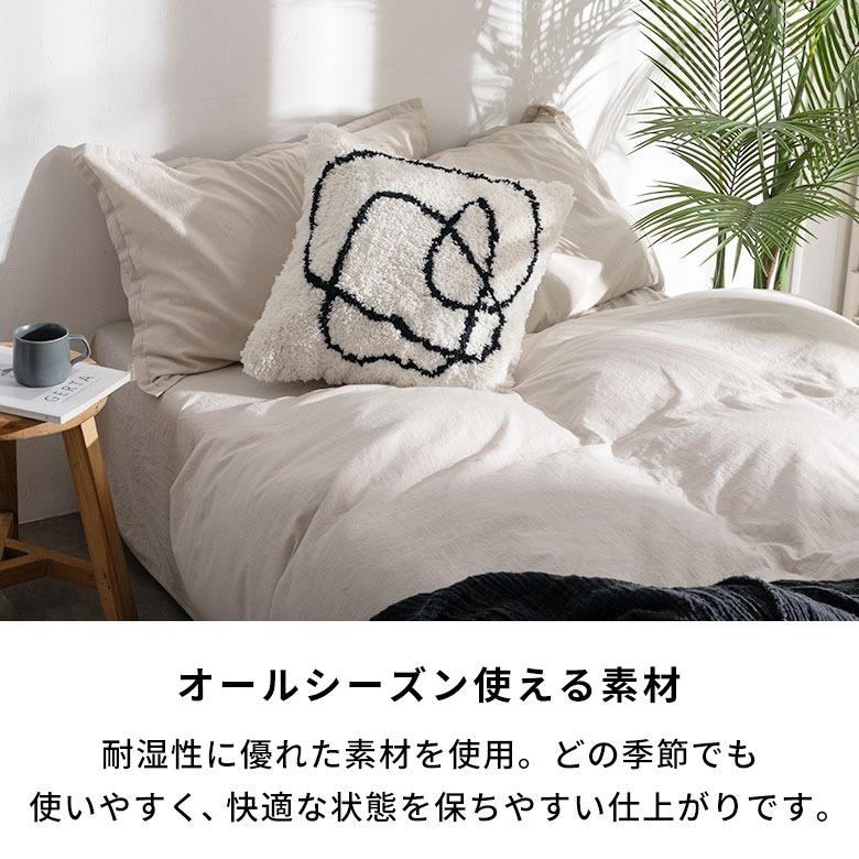 クッションカバー 45×45cm ラインデザイン ライン 曲線 洗濯機 丸洗い タフティング シャギー おしゃれ 北欧 正方形 ホワイト アイボリー グレー ふわふわ[844] | ELEMENTS（インテリア） | 04