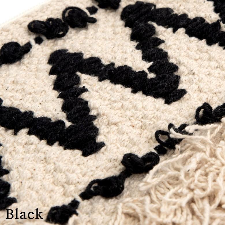 ポーチ クラッチバッグ ストラップ付き フリンジ コットン ホワイト ブラック BOHO ボーホースタイル おしゃれ 90026 | ブランド登録なし | 03