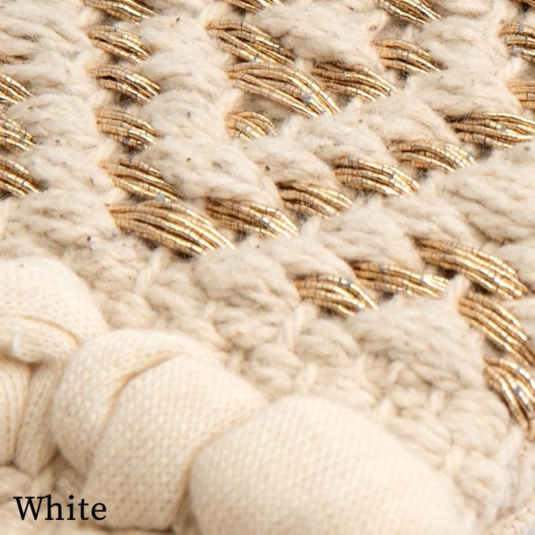 ポーチ クラッチバッグ ストラップ付き フリンジ コットン ホワイト ブラック BOHO ボーホースタイル おしゃれ 90026 | ブランド登録なし | 17