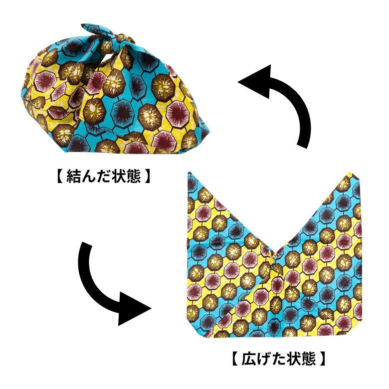 エコバック インナーバッグ バッグインバッグ あづま袋 巾着袋 カラフル  アフリカン ファブリック 綿 おしゃれ 自然モチーフ 民族布 パーニュ 90042 | ブランド登録なし | 04