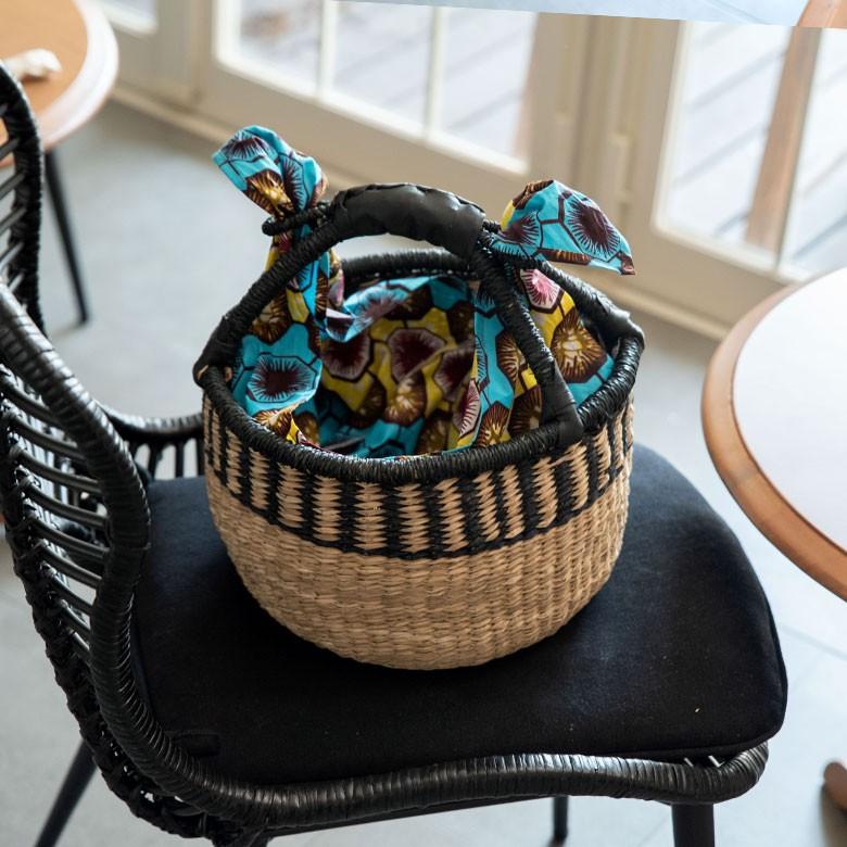 エコバック インナーバッグ バッグインバッグ あづま袋 巾着袋 カラフル  アフリカン ファブリック 綿 おしゃれ 自然モチーフ 民族布 パーニュ 90042 | ブランド登録なし | 17