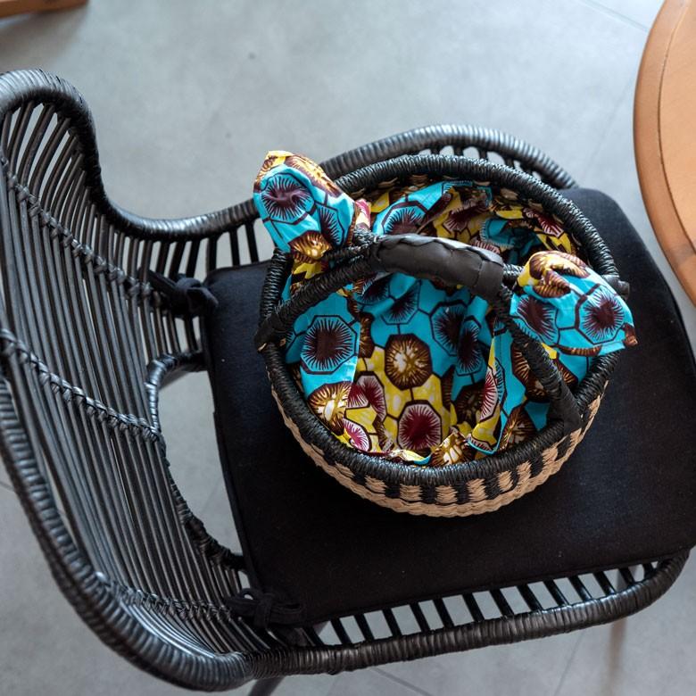 エコバック インナーバッグ バッグインバッグ あづま袋 巾着袋 カラフル  アフリカン ファブリック 綿 おしゃれ 自然モチーフ 民族布 パーニュ 90042 | ブランド登録なし | 18