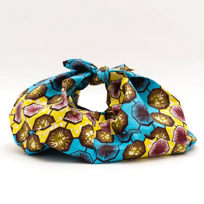 エコバック インナーバッグ バッグインバッグ あづま袋 巾着袋 カラフル  アフリカン ファブリック 綿 おしゃれ 自然モチーフ 民族布 パーニュ 90042 | ブランド登録なし | 09