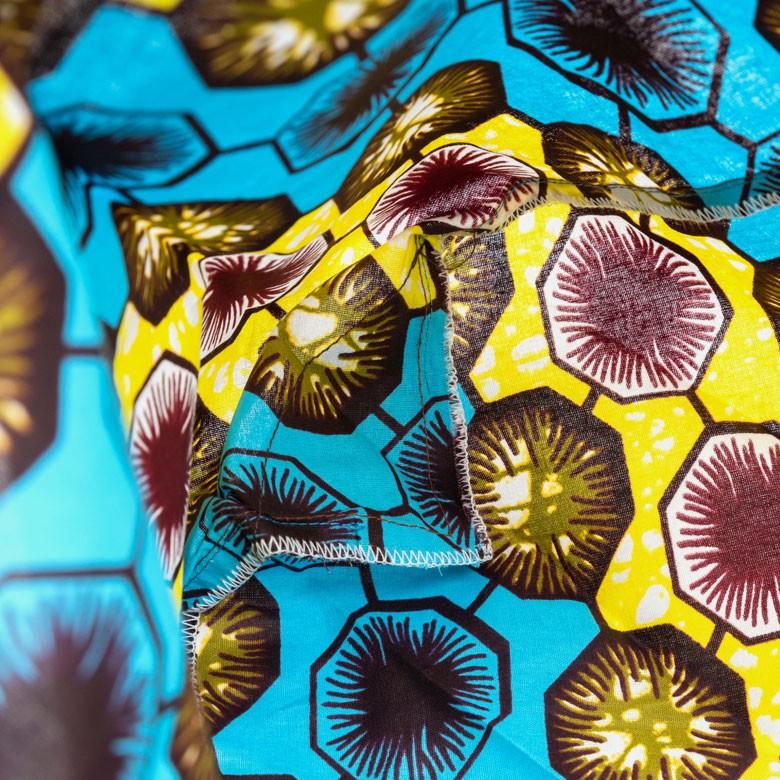 エコバック インナーバッグ バッグインバッグ あづま袋 巾着袋 カラフル  アフリカン ファブリック 綿 おしゃれ 自然モチーフ 民族布 パーニュ 90042 | ブランド登録なし | 12