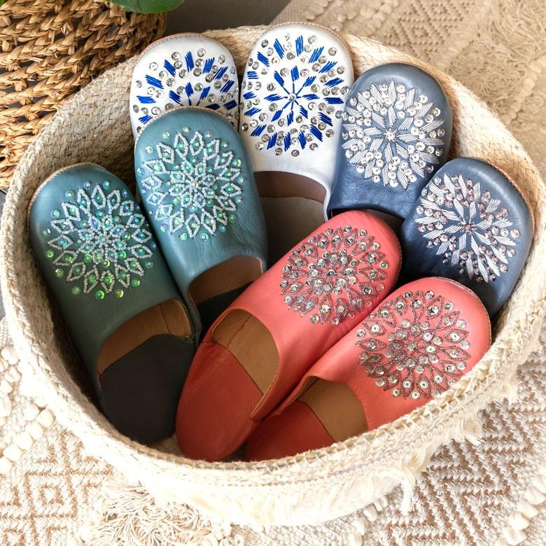 スリッパ モロッコ バブーシュ レザー 室内用 ルームシューズ レディース 来客用 おしゃれ 90043 | ブランド登録なし | 05