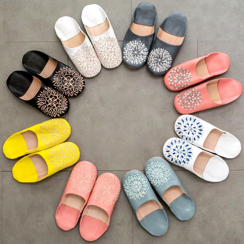 スリッパ モロッコ バブーシュ レザー 室内用 ルームシューズ レディース 来客用 おしゃれ 90043 | ブランド登録なし | 19