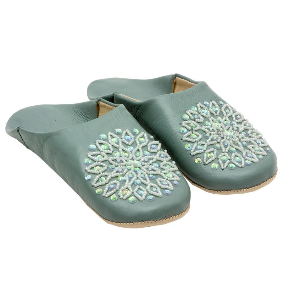 スリッパ モロッコ バブーシュ レザー 室内用 ルームシューズ レディース 来客用 おしゃれ 90043 | ブランド登録なし | 24