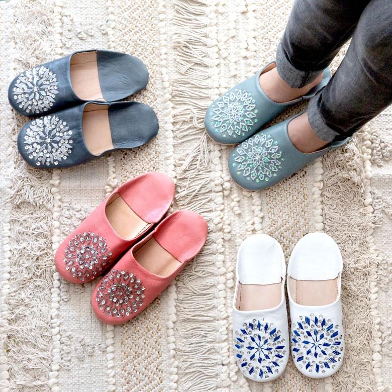 スリッパ モロッコ バブーシュ レザー 室内用 ルームシューズ レディース 来客用 おしゃれ 90043 | ブランド登録なし | 07