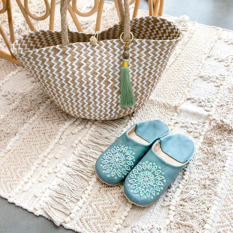 スリッパ モロッコ バブーシュ レザー 室内用 ルームシューズ レディース 来客用 おしゃれ 90043 | ブランド登録なし | 09