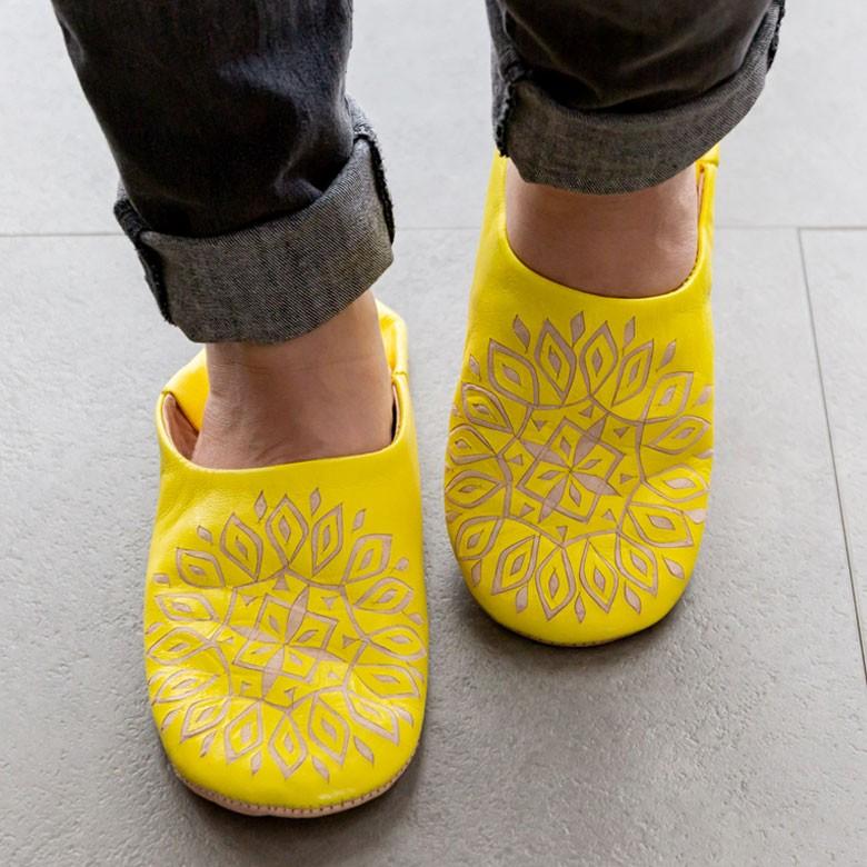 スリッパ モロッコ バブーシュ 幾何学 レザー 室内用 ルームシューズ レディース 来客用 おしゃれ 90044 | ブランド登録なし | 18