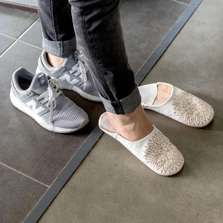 スリッパ モロッコ バブーシュ 幾何学 レザー 室内用 ルームシューズ レディース 来客用 おしゃれ 90044 | ブランド登録なし | 12