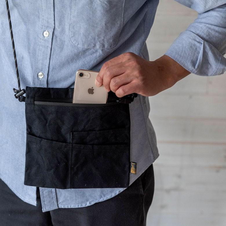 サコッシュ ショルダー ウエストポーチ メンズ レディース バッグ 斜めがけ 肩掛け 撥水加工 軽量 薄型  黒 ヴィンテージ シンプル 90048 | ブランド登録なし | 13