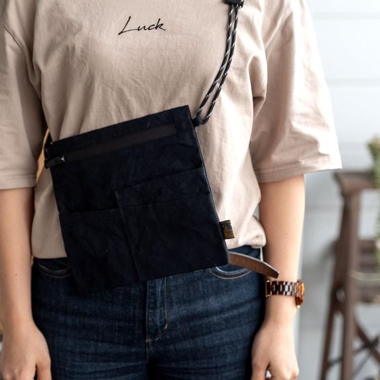 サコッシュ ショルダー ウエストポーチ メンズ レディース バッグ 斜めがけ 肩掛け 撥水加工 軽量 薄型  黒 ヴィンテージ シンプル 90048 | ブランド登録なし | 14