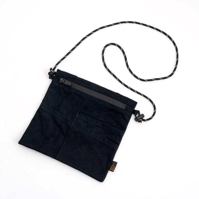 サコッシュ ショルダー ウエストポーチ メンズ レディース バッグ 斜めがけ 肩掛け 撥水加工 軽量 薄型  黒 ヴィンテージ シンプル 90048 | ブランド登録なし | 15