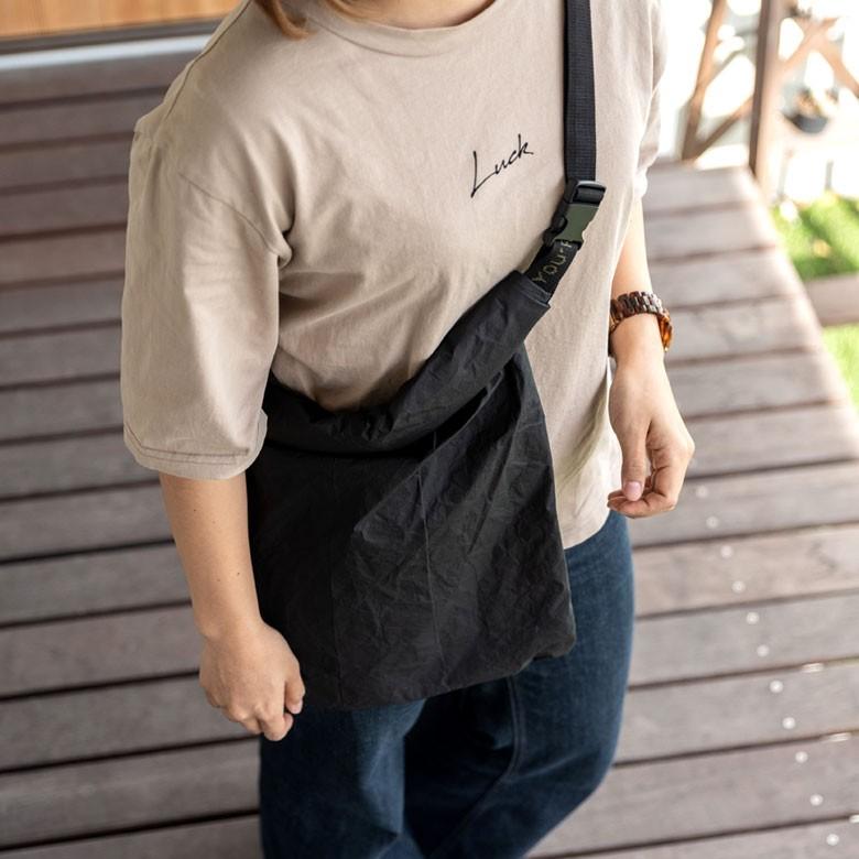 サコッシュ ショルダー バッグインバッグ メンズ レディース Lサイズ バッグ 調節可 折り畳み 斜めがけ 軽量 薄型 黒 シンプル 90050 | ブランド登録なし | 08