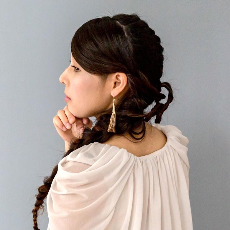 ピアス 揺れる 大ぶり フリンジピアス 可愛い 大人 フリンジ タッセル アクセサリー ゴールド アジアン雑貨 90053 | ブランド登録なし | 13